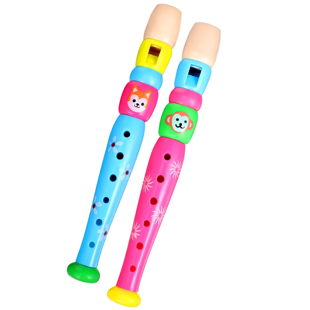 2 Pcs Six-hole Clarinet Children’s Toys Kids Recorder Beginner Practice Musical Instrument Flute Plastic for