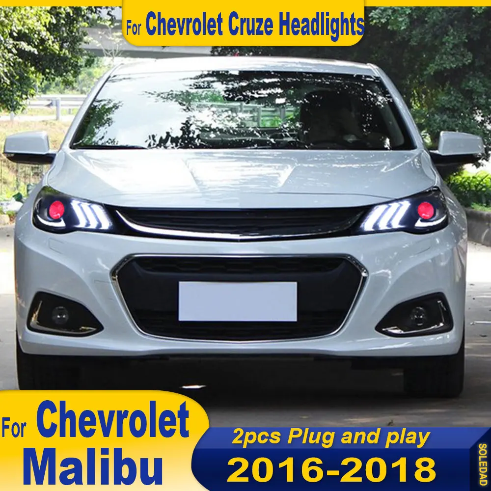 Car For Chevrolet Malibu XL 2016 2017 2018 Headlights Mustang style full LED Auto Headlamp Assembly Projector Lens Accessories