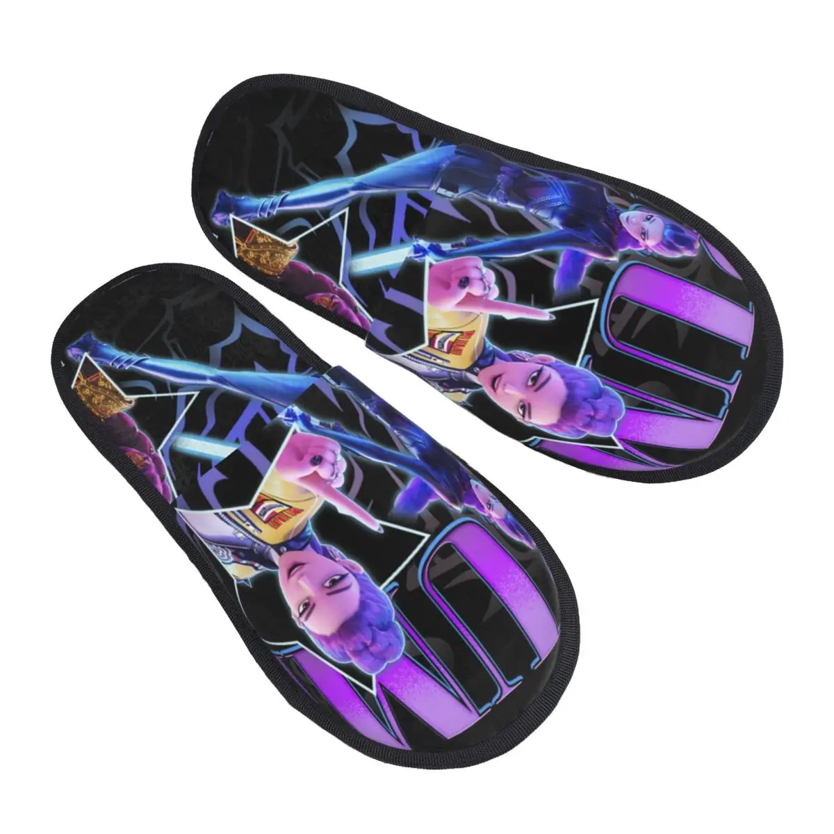 

Kpop Demon Hunter Huntrix Girls Guest Slippers for Spa Women Custom Print House Slipper