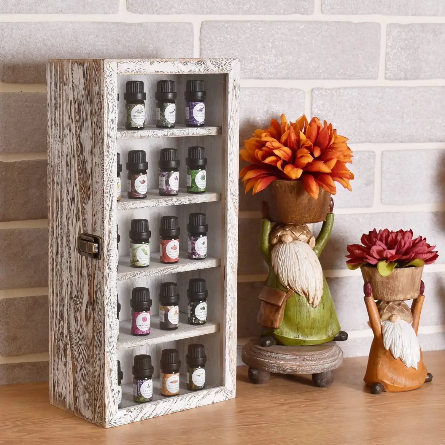 Wall-mounted wooden collection display box 5 racks display storage accessories