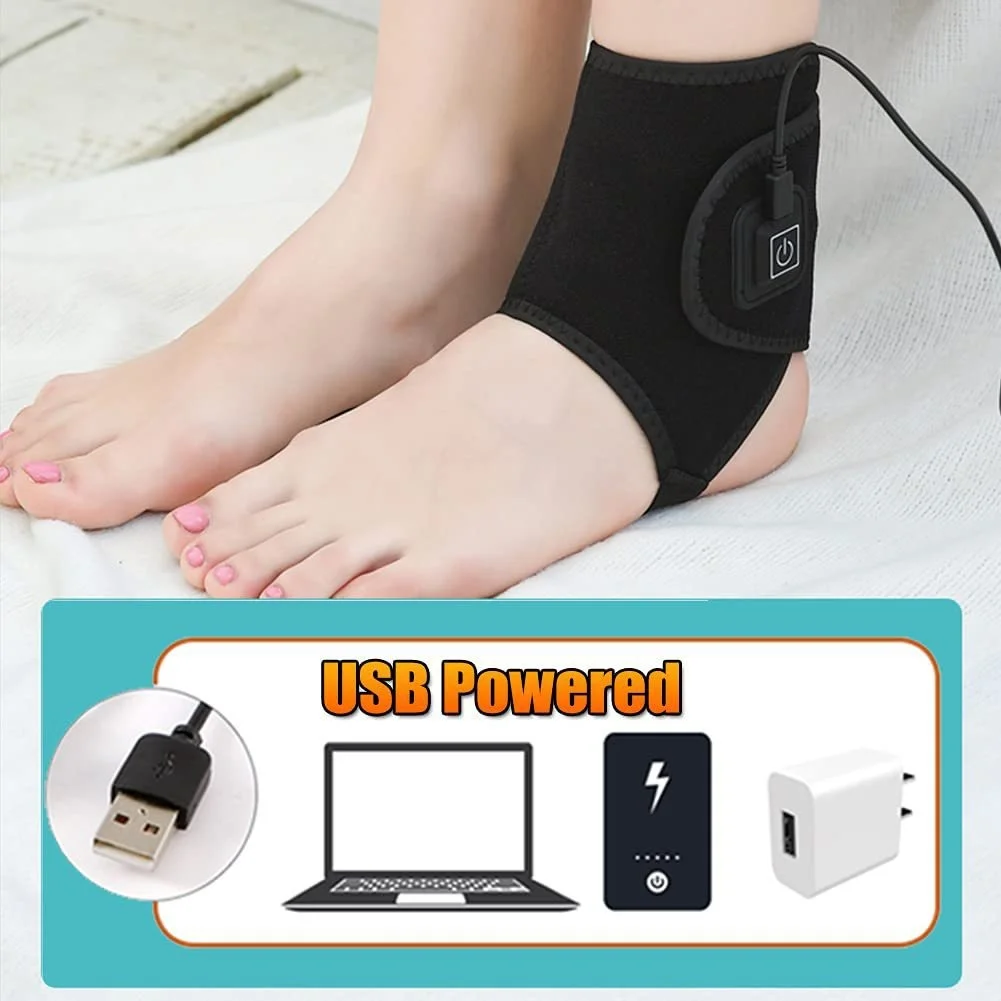 Поддержка лодыжки с USB-подогревом: быстрое облегчение с 3 настройками температуры и безопасным углем, детали оборудования для обустройства дома для дома