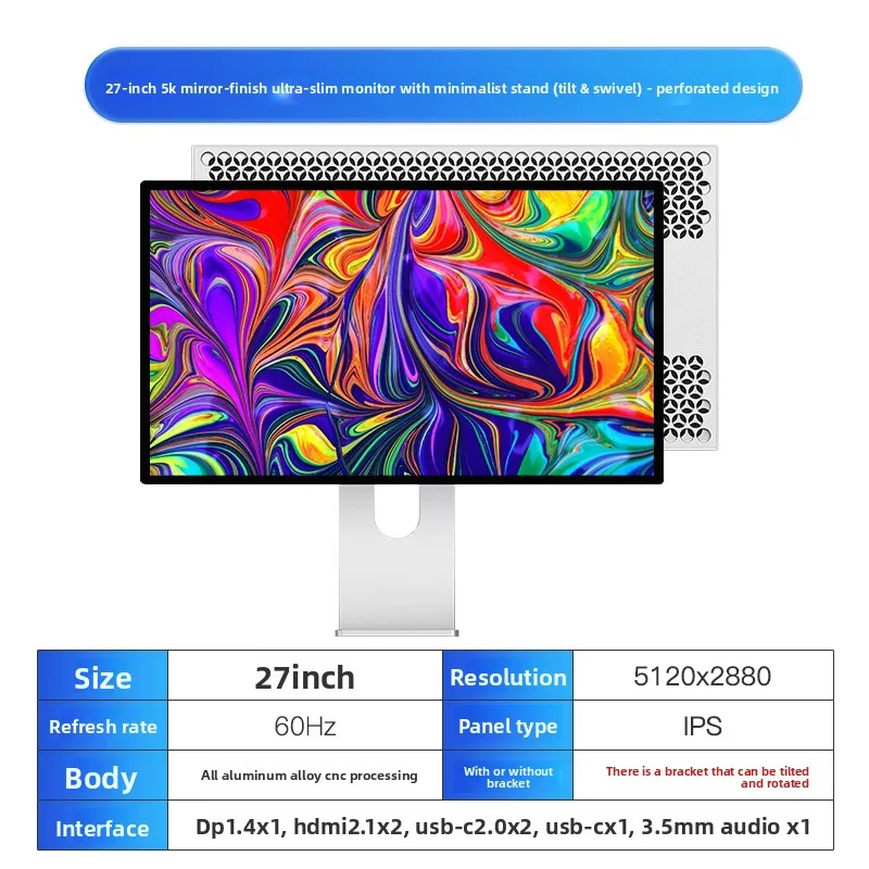 KUYCON G27P 27-inch 5K Monitor | 5120x2880 IPS 1ms Display | Type