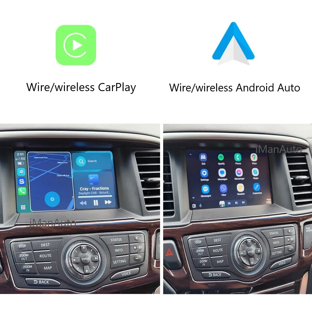 Módulo CarPlay inalámbrico para Nissan Pathfinder 2013-2019 QX60 QX70 QX80 Android Auto Car Play