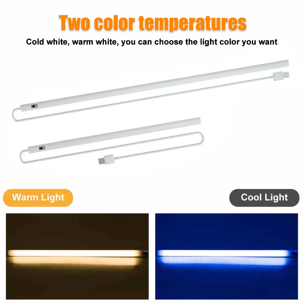Hand Wave Sensor Switch Under Cabinet Light USB 20/30/40/50CM LED Night Light Motion Sensor Closet Kitchen Wardrobe Lamp