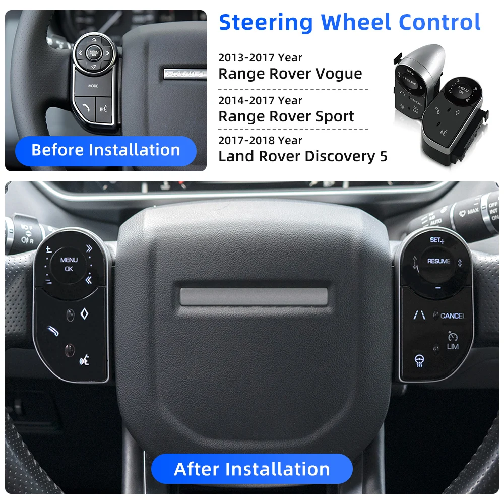 Car Stereo Radio GPS Navigation for Range Land Rover Discovery Evoque Sport 13-17 Android Auto CarPlay A/C Control 6Pcs Set