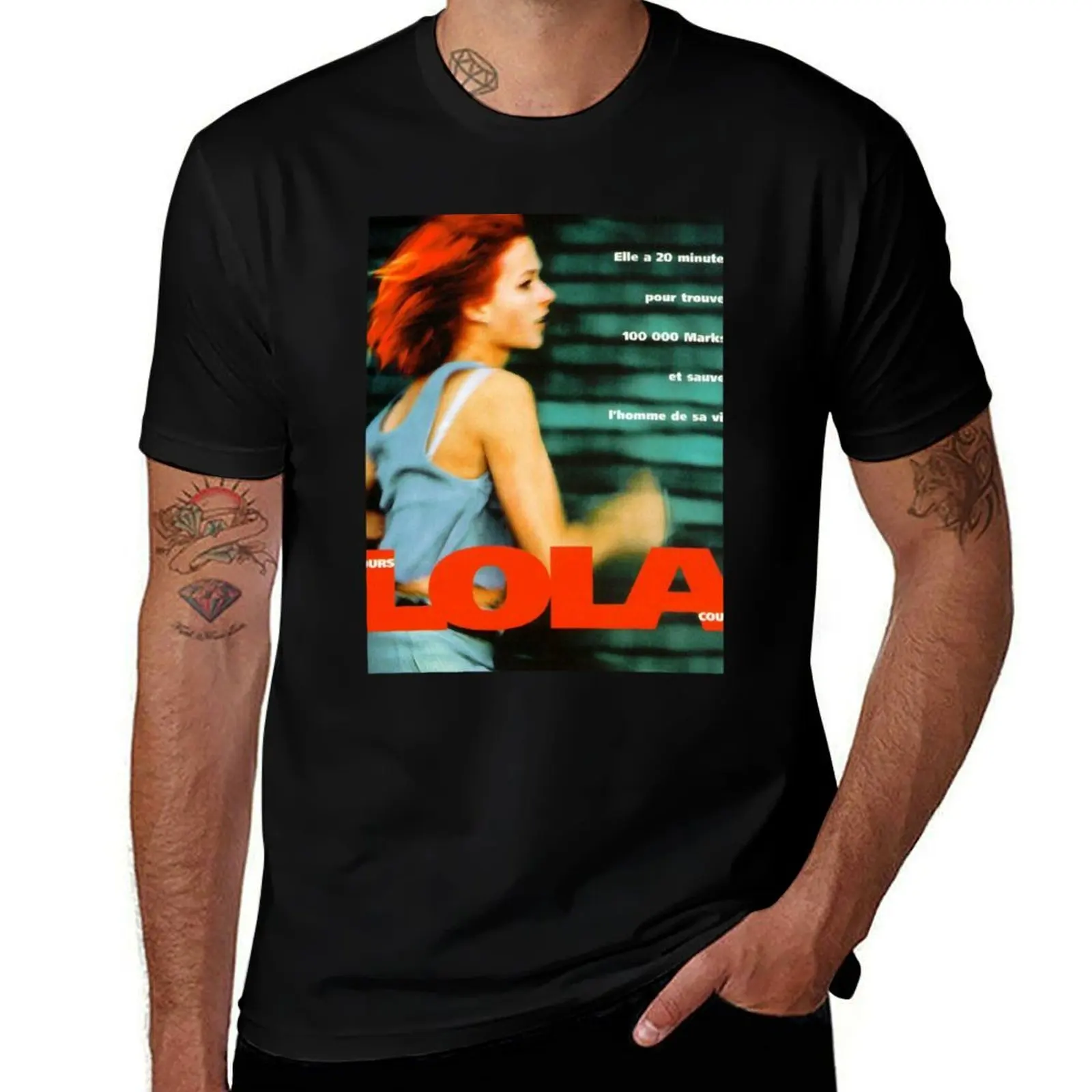 

cotton t Graphic man 1998 man T-Shirt Lola Run movie tshirt Active shirts 100% Run