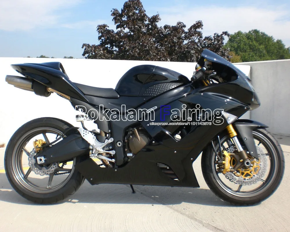

Для Kawasaki Ninja 2005 2006 ZX6R 05 06 ZX 6R 636 блестящий черный комплект обтекателей для мотоцикла из АБС (литьё под давлением)
