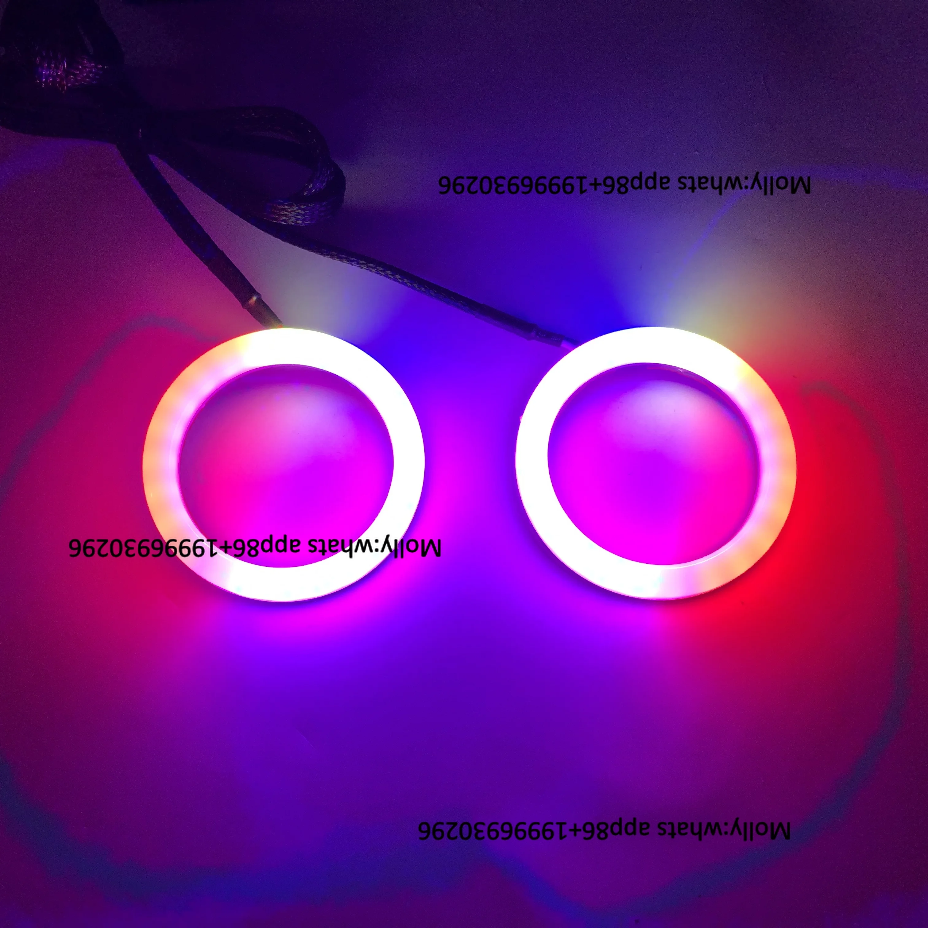 Dream Color SK6812 Addressable LED Headlight Angel Eyes with Cotton Cover New 12V
