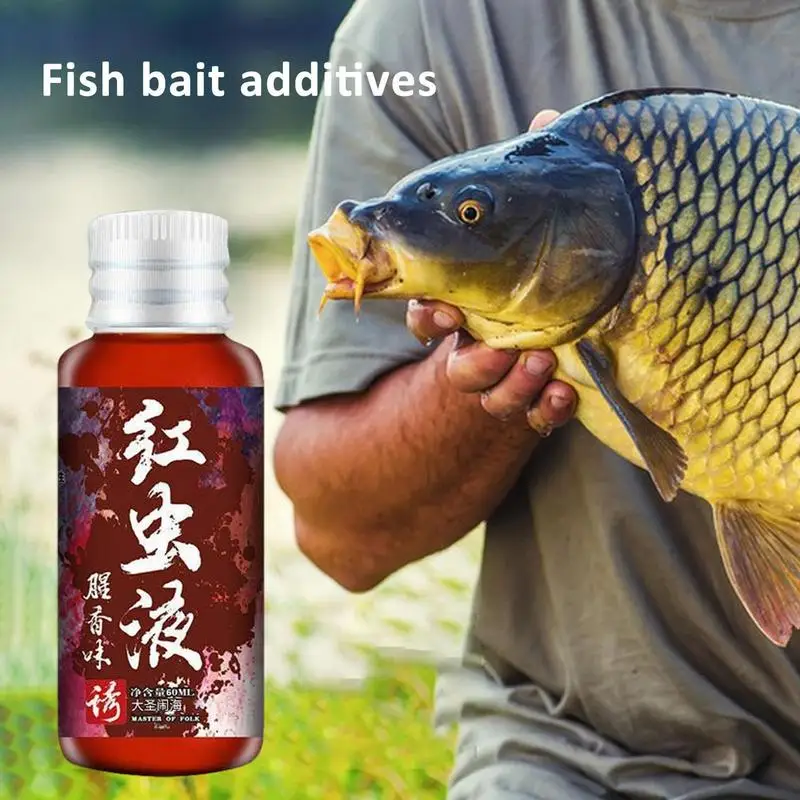 Concentrated Red Worm Liquid Super Effective Natural Bait Scent Fish Attractant 60ml Fish Scent Attractant Liquid For Salt Water