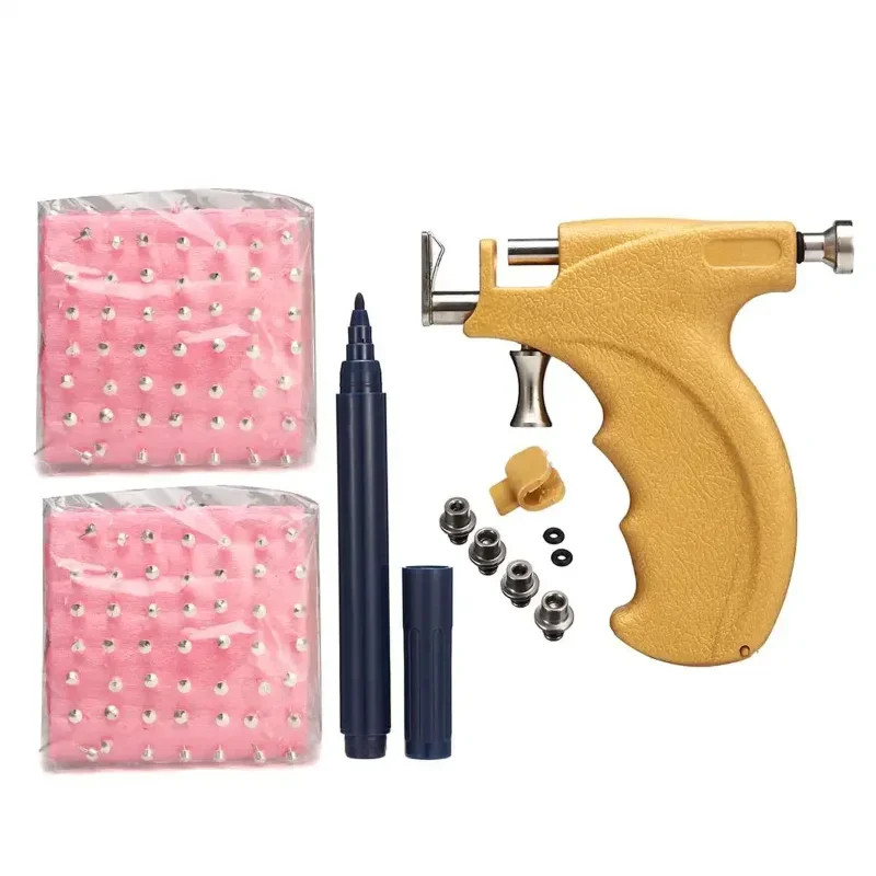 Professionelles Ohrlochstechgerät-Set, 98-teiliges Set mit Ohrstöpseln aus Stahl für Ohr-, Nasen-, Nabel- und Körperpiercing – Detail 4
