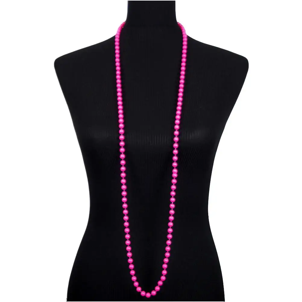 

6 Pcs Bead Necklace 80cm 80S Party Dress Long Lightweight 80s Party Accessories Hen Night Costume Sweater Chain