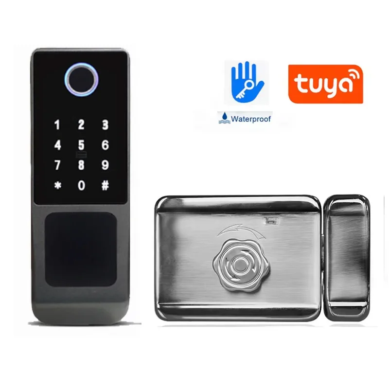 Waterproof Tuya Wifi Smart Lock Double Fingerprint Lock APP Remote Control Biometric Digital Code Outdoor Electronic Door Lock