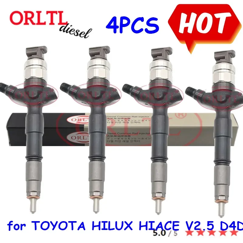 4Pcs 2KD-FTV Oil Injector 23670-09360 23670-0L070 095000-8740 095000-7761 forTOYOTA HILUX HIACE V2.5 D4D