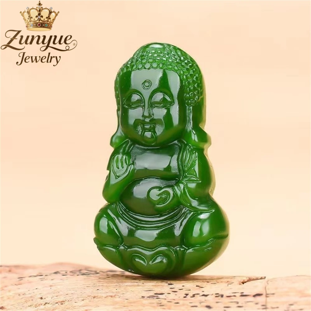 

High-End Natural Hetian Jade Lucky Baby Buddha Pendant Luxury Quality Jewelry Fashion Jewelry Exquisite Elegant Charms Popular