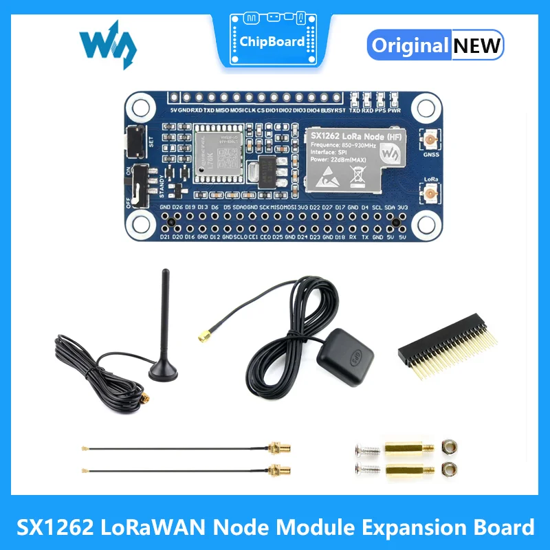 

SX1262 LoRaWAN Node Module Expansion Board for Raspberry Pi, With Magnetic CB antenna, SPI,40PIN GPIO Header