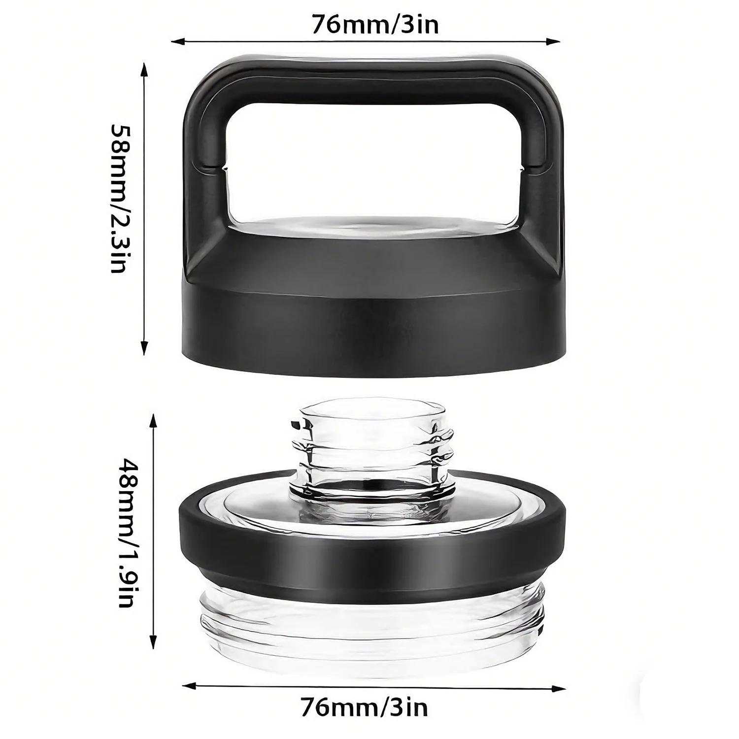 Pkovs Replacement Lid Cap Compatible with Yeti Rambler Bottle |   Screw Top Chug Cap Compatible with All Yeti Rambler 18/26/36/4