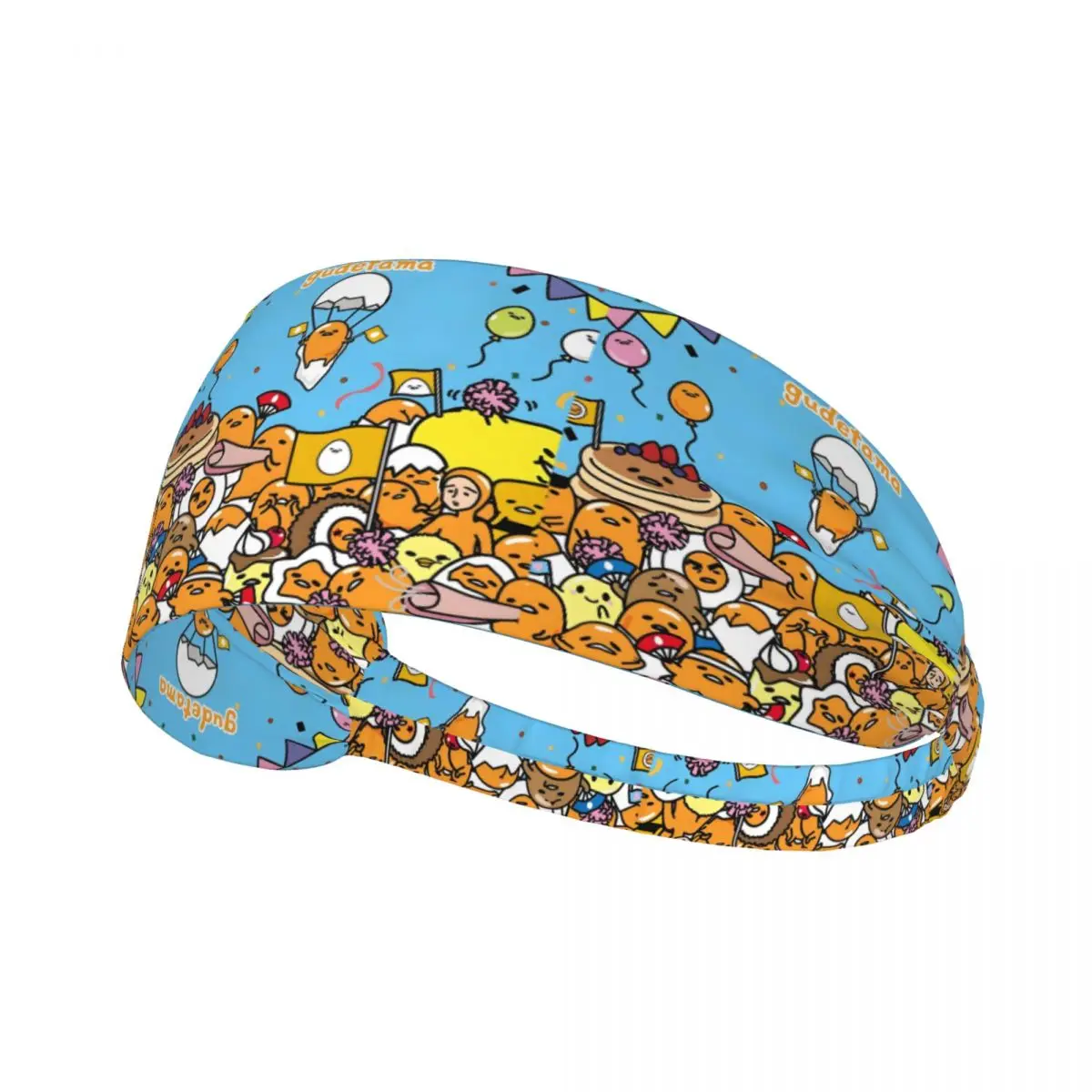

Custom Anime Gudetama Cartoon Headband Women Men Non Slip Moisture Wicking Sport Sweatband for Basketball