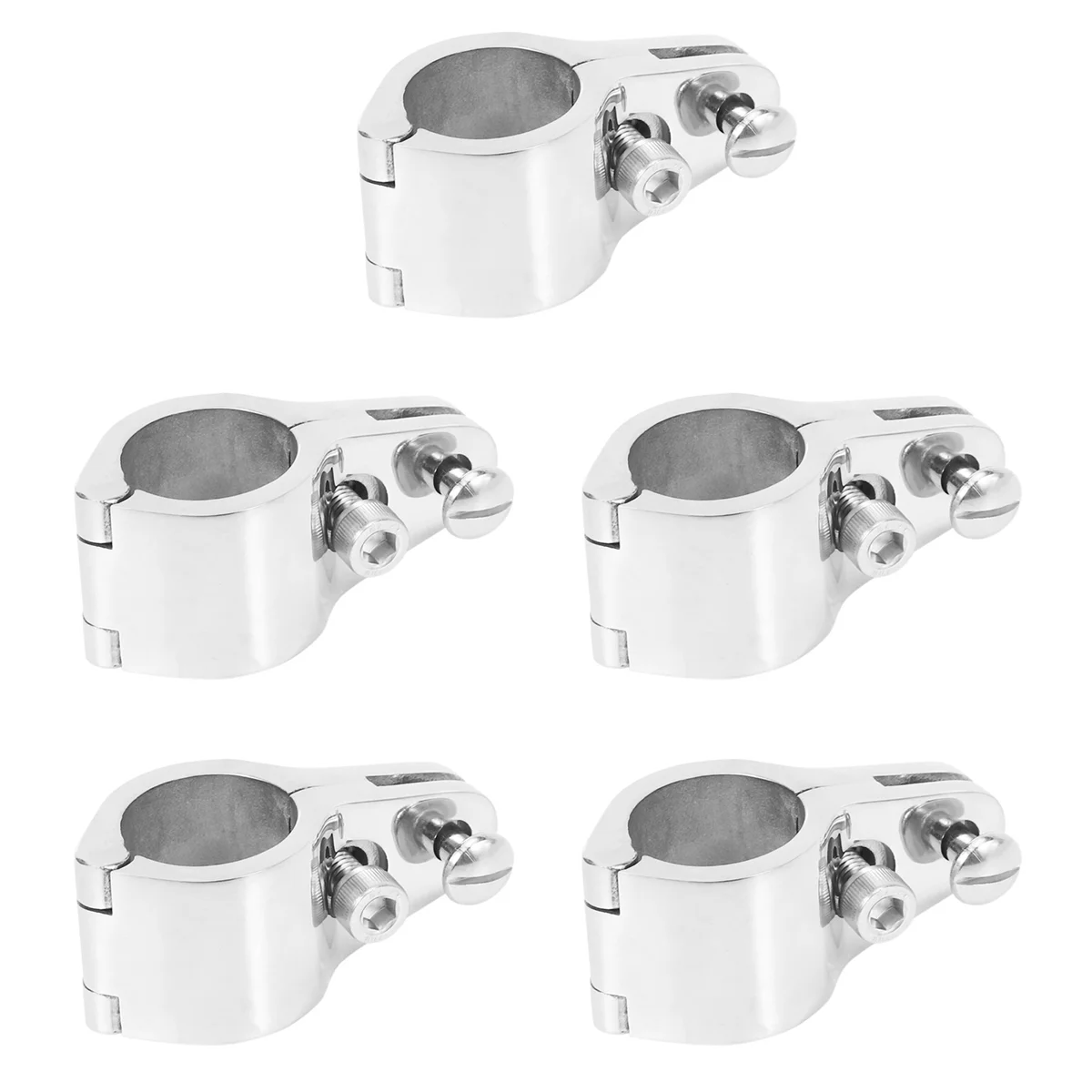 HHTL 5pcs 25Mm Fitting Boat Bimini Top Hinged Jaw Slide 316 Stainless Steel with 10 Screws Easy Install