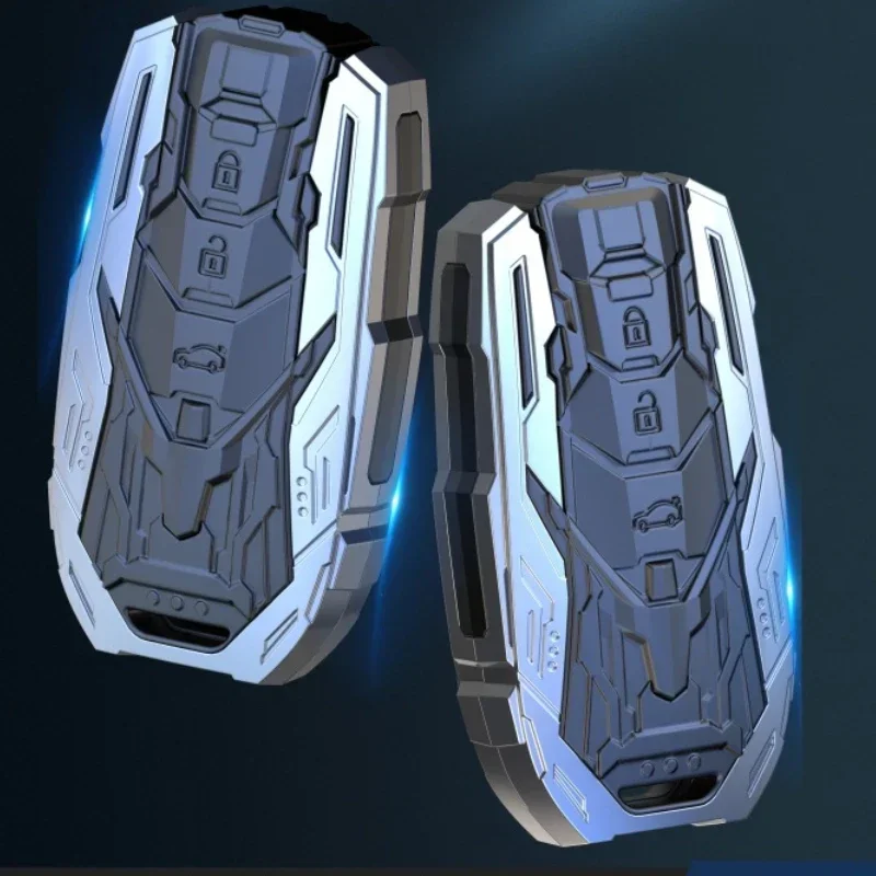 Zinc Alloy Silver Car Key Protection Shell Cartoon Smart Remote Key Cover Car Accessories For Toyota Corolla Prado Camry