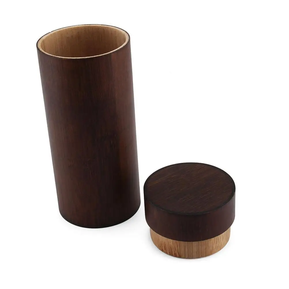 

Bamboo Glasses Box Portable Sunglasses Case Vintage Eyewear Container Durable Cylinder Design Lightweight Practical Storage