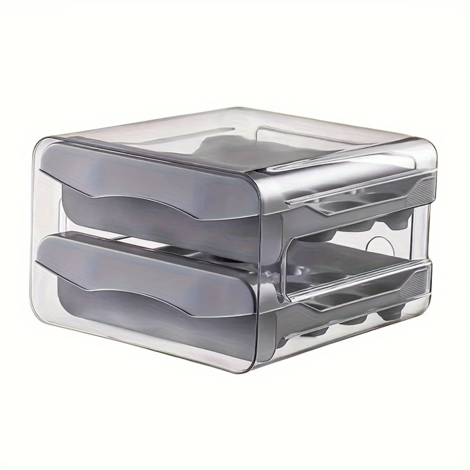 

One gray egg box large capacity refrigerator egg rack upgrade egg container box transparent plastic container egg fresh box