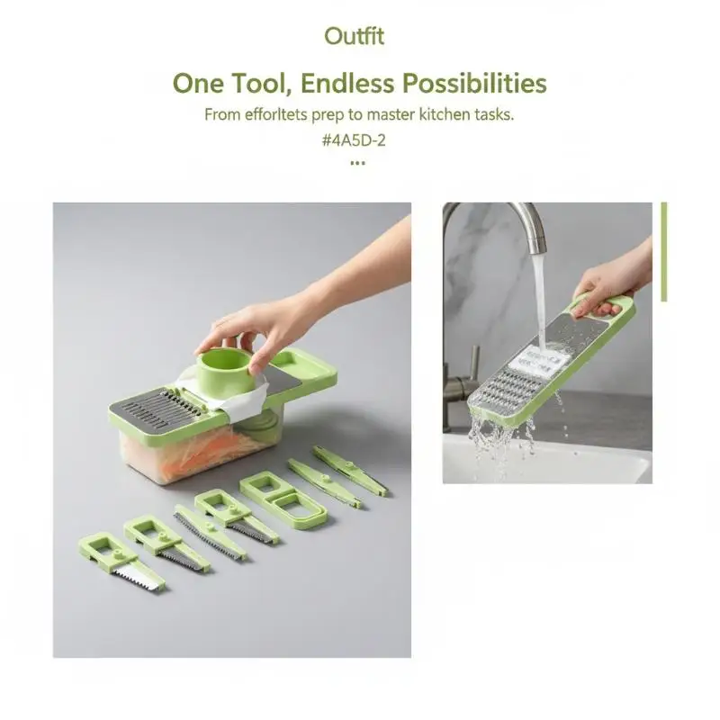 【YA】Multi Blade Vegetable Slicer with Slide On Hand Guard Perfect for Slicing Dicing Vegetables Fruits in Home Kitchen Prep