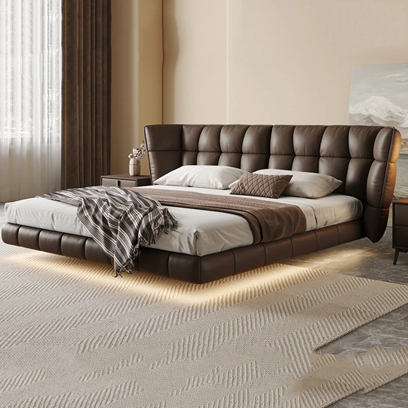 Tatami Simple Massage Bed Wooden Sleeping Safe Japanese Design Floating Modern Bed Bedroom Double Muebles Trendy Furniture