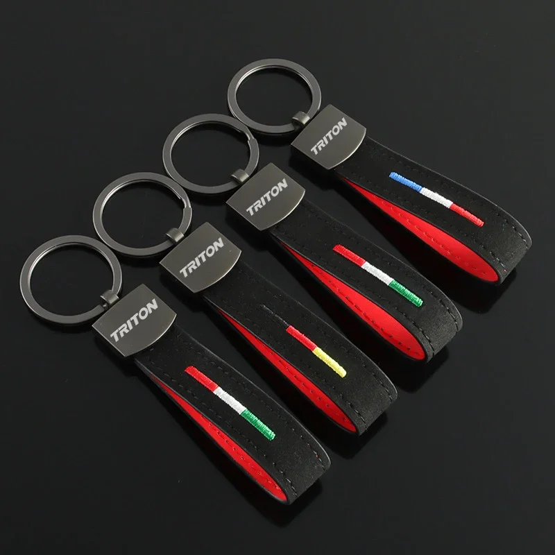 Suede Auto Keyring Key Chains for Mitsubishi Triton Logo ASX Lancer Montero Delica Pajero Galant Car Key Rings Pendant Holder