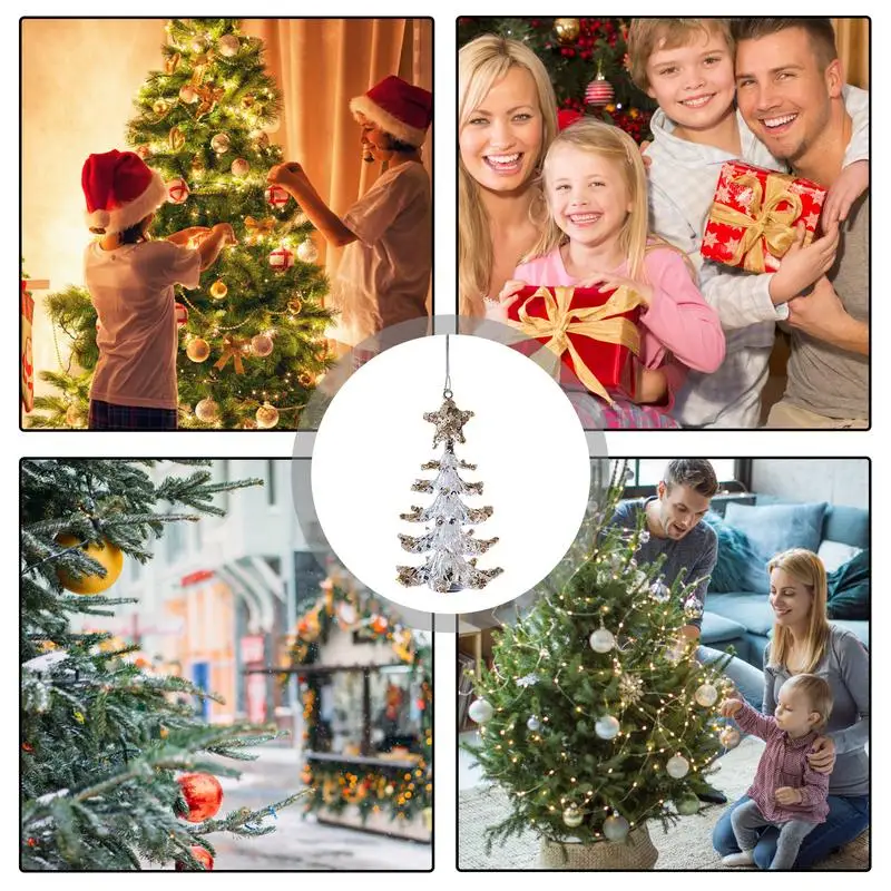 Adornos de copo de nieve para árbol de Navidad, decoraciones navideñas de cristal acrílico, adornos elegantes con purpurina, suministros para fiestas de invierno