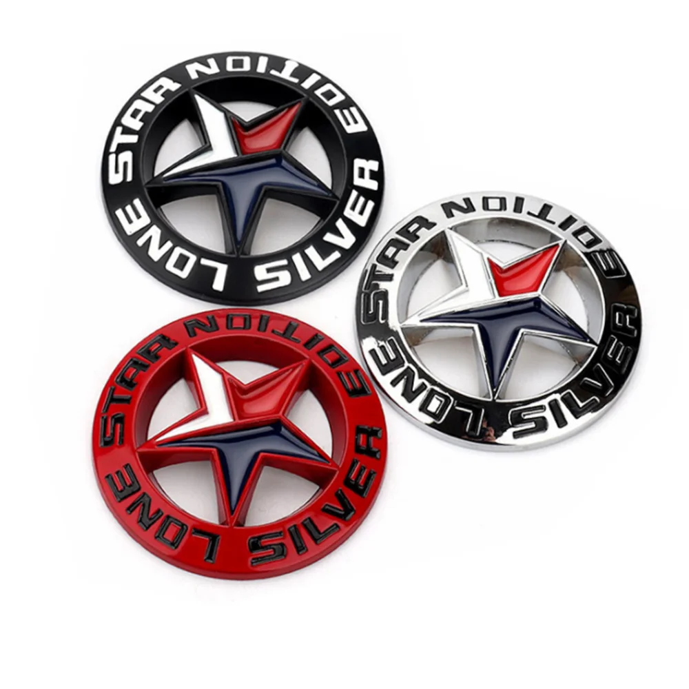 

1x Round LONE STAR TEXAS Edition 3D Alloy Emblem Metal Alloy Badge Universal for Tundra Tacoma Ram Sierra GM