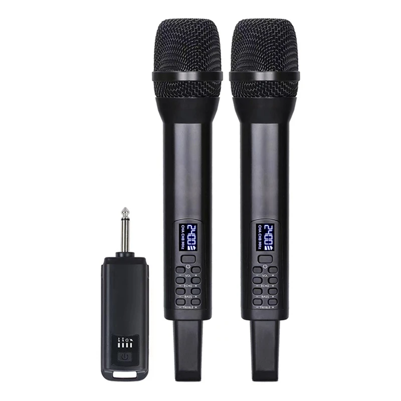 

Karaoke Wireless Microphone Receiver Audio Singing Performance Echo Treble Bass 2.4G Wireless Handheld Microphone Durable