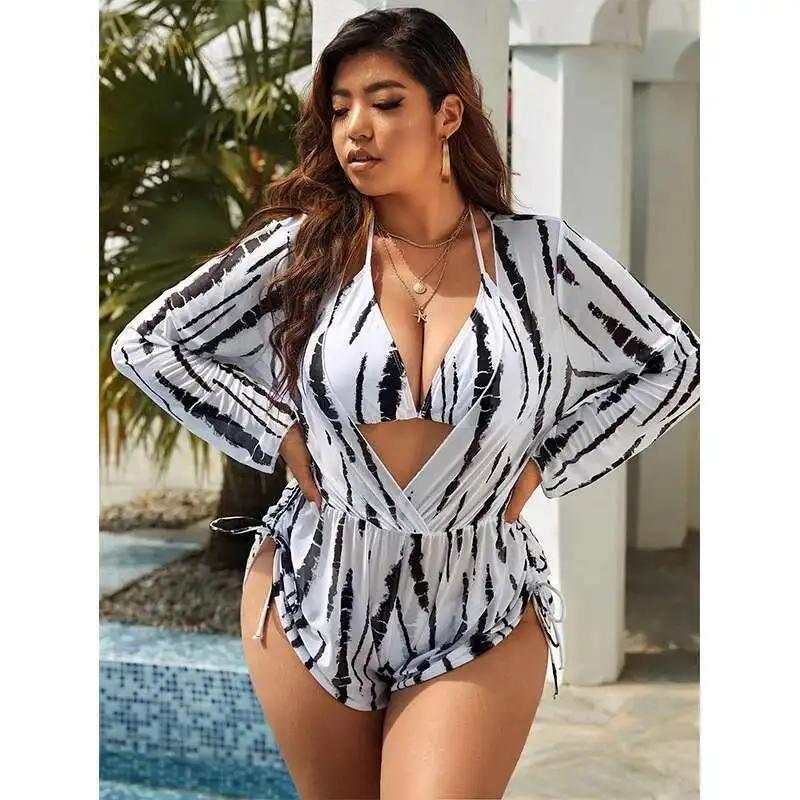 

Striped Plus Size Split Swimsuit Women's Sexy Bikini Three Piece Set Sexy Tight High-end Bikini Summer Elegantes Casual Y2k