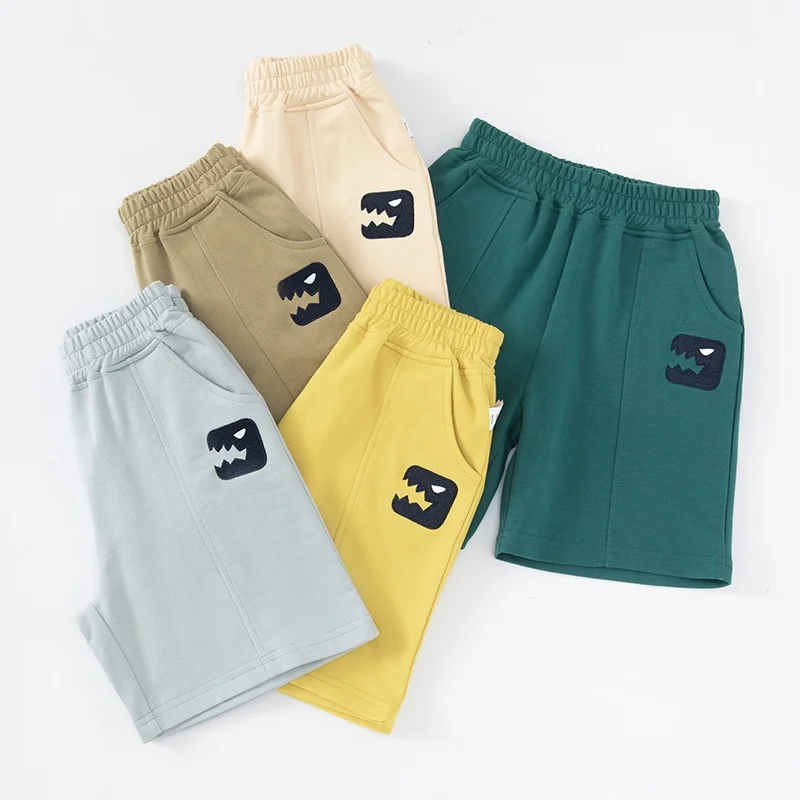 

Children Clothing 2025 Summer New Boys Baby Shorts Solid Color Causal Shorts Girls Trendy Cartoon Shorts Elastic Waist