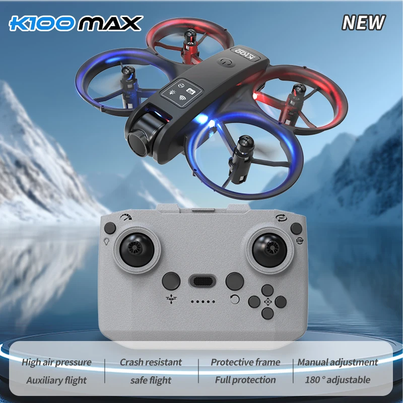 

K100 Drone Starter Kit with Protective Guard, One Key Start/Land, Altitude Hold, Outdoor Flight Training, Gift for Children