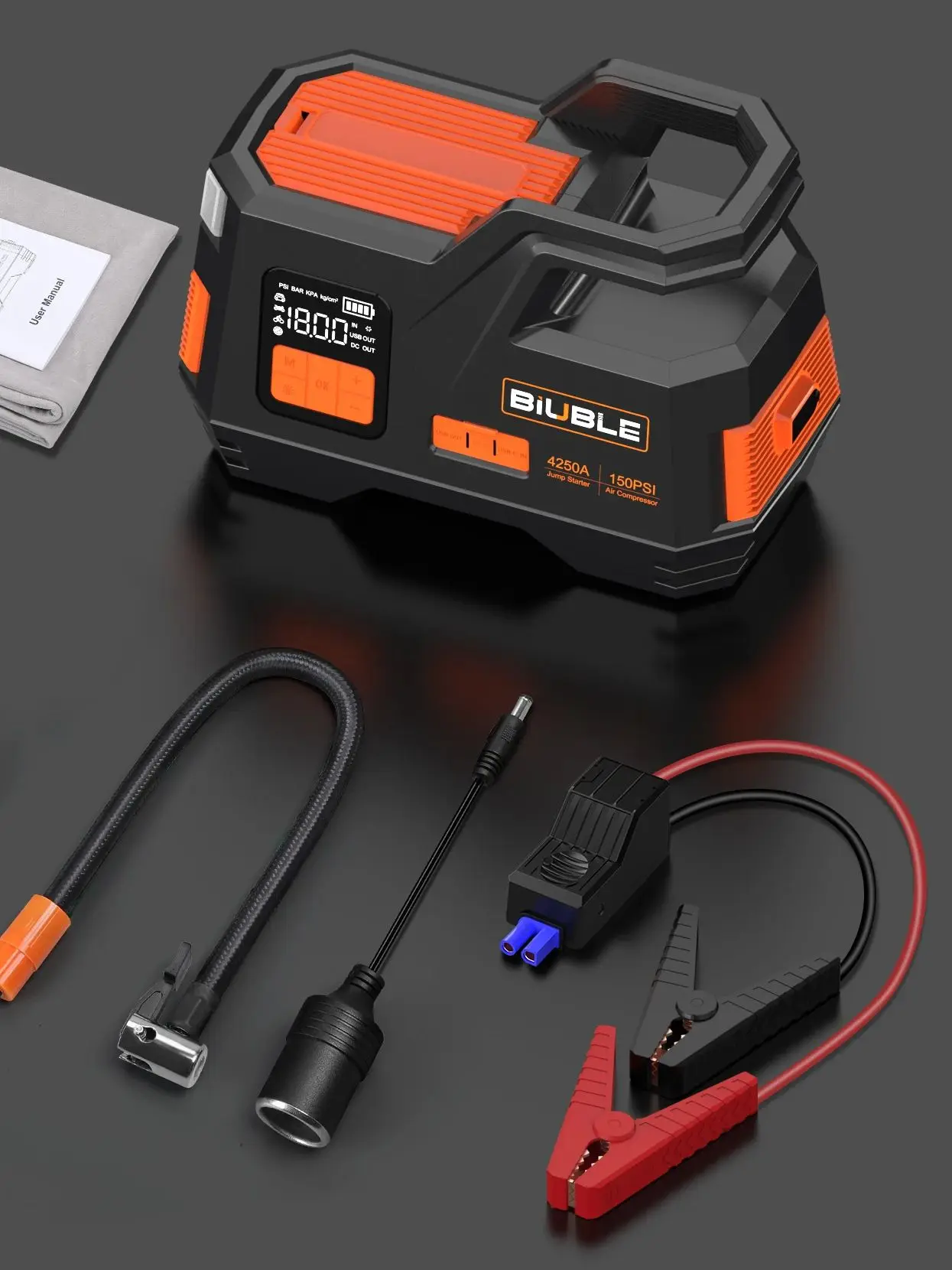 Arrancador de batería portátil para coche, arrancador de batería con compresor de aire, arrancador de batería de pico, portátil, caja de salto para batería de coche