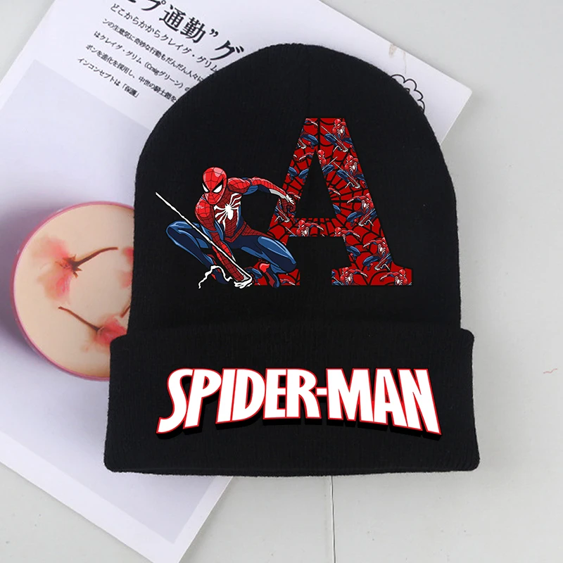 Marvels SpiderMans Jungen Kind Gestrickte Hüte Cartoon Gedruckt Brief Kinder Kopfbedeckungen Winter Woolen Kappe Anime Neue Kinder Nette Geschenke