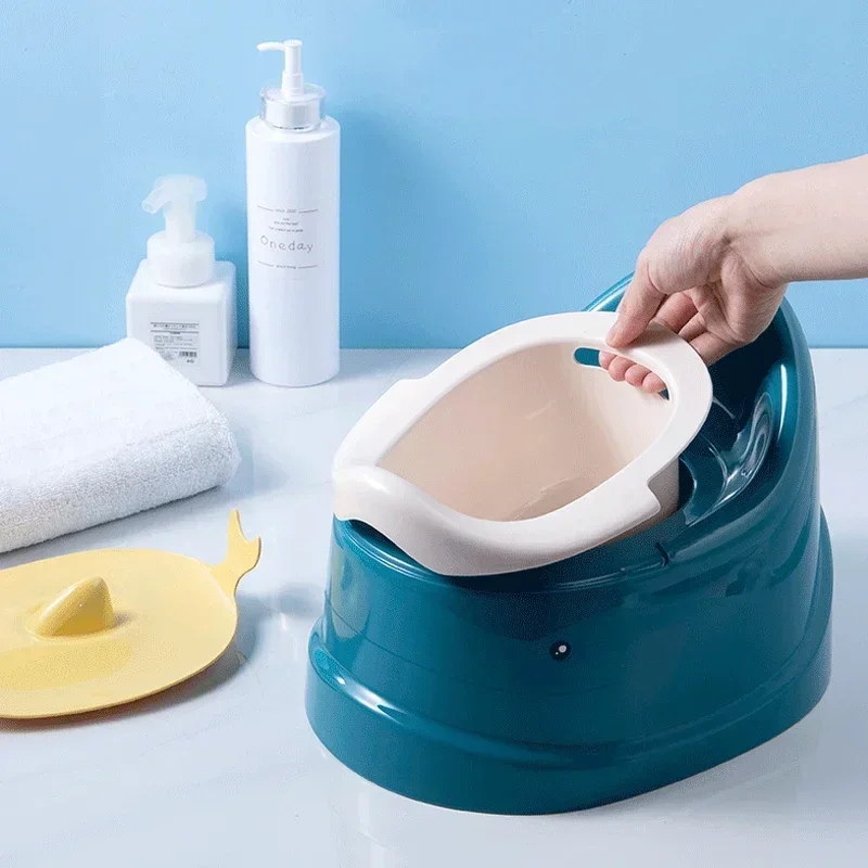 Potty portátil para bebê recém-nascido, assento de treinamento, tubarão doméstico, banheiro dos desenhos animados, fácil de limpar, mictório para crianças e iniciantes