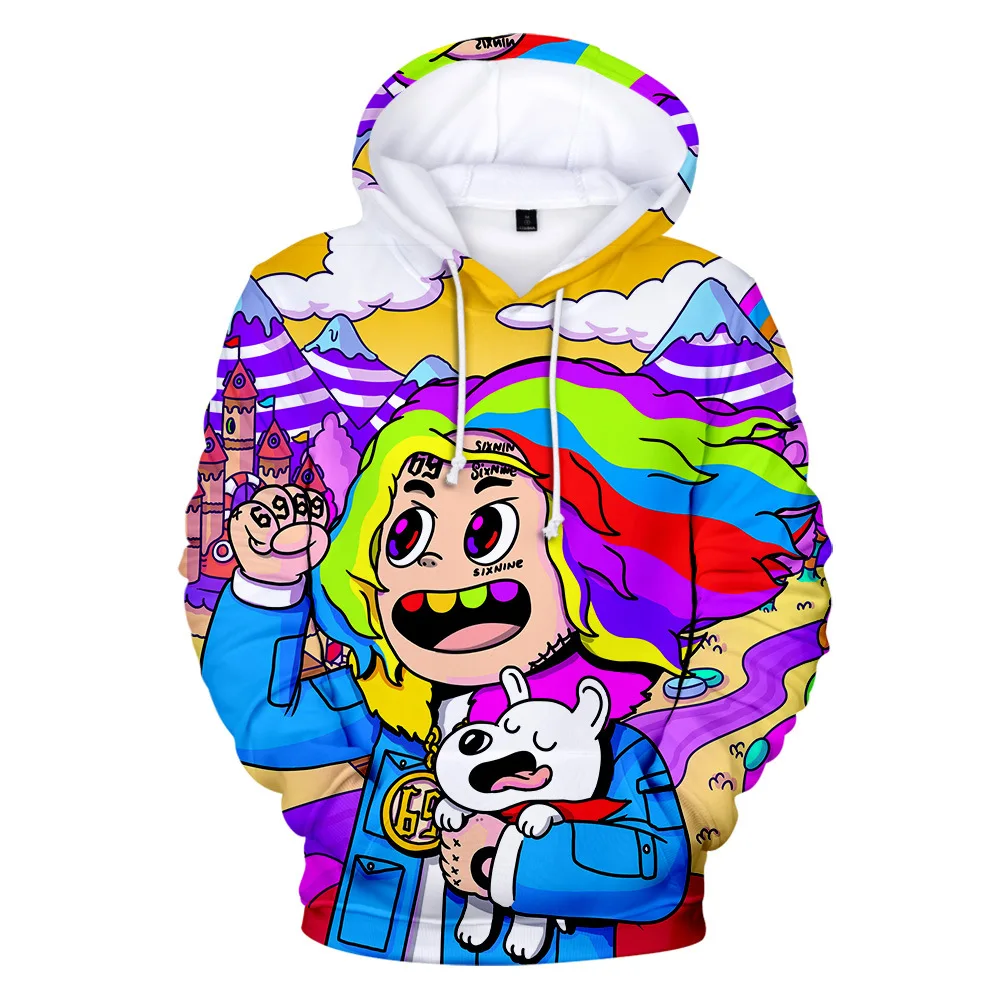 6ix9ine 3d Anime Hoodie Hiphop Rapper Tekashi 69 Heren Hoodies En Sweatshirts Kids Streetwear Mannelijke Pullover Winter Hoody