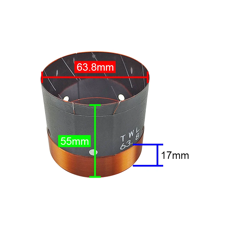 63.8mm Bass Voice Coil Round Wire KSV Skeleton Coil High-quality Stage Audio 64-core Woofer 2PCS