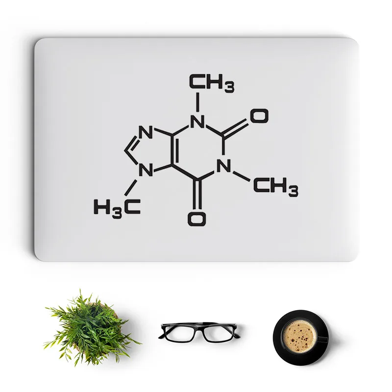 Caffeine Molecular Vinyl Laptop Sticker for Macbook Pro 14 16 Air Retina 13 15 Inch Mac Cover Skin Kindle HP Dell Notebook Decal