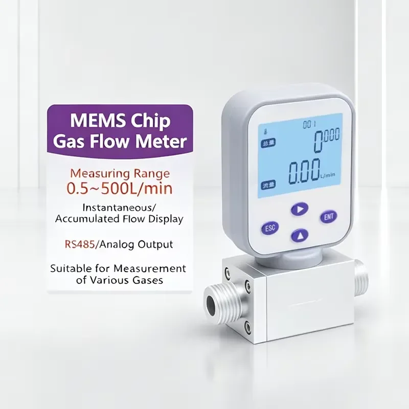 MEMS Digital Thermal Mass Flow Meter RS485 Modbus 4-20mA Analog Output Precise Flow Measurement for Air N2 O2 OEM