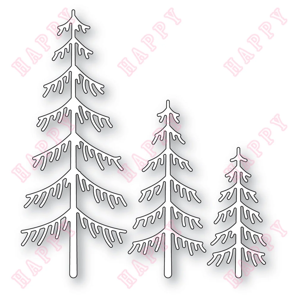 

New Merry Christmas Metal Cutting Dies Heavy Branching Trees For DIY Scrapbooking Diary Paper Craft Handmade Album Card Template