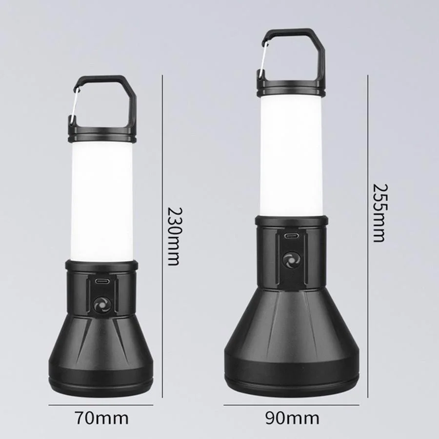 Imagem -04 - Lanterna Recarregável Led de Alta Potência Lanterna de Acampamento com Gancho Holofote Impermeável Bateria Embutida Caminhadas ao ar Livre