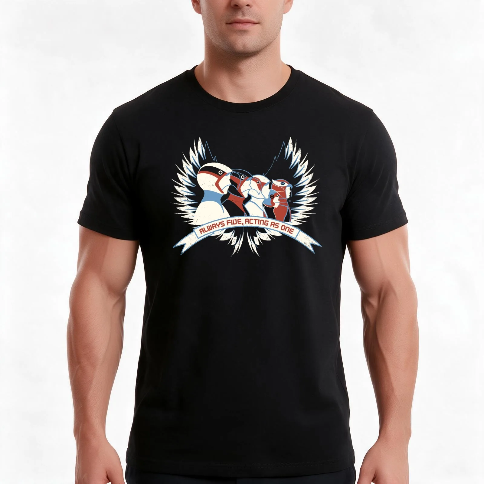 Always Five, Acting As One. T-Shirt Summer Casual Cotton Tee, Unisex Men Women