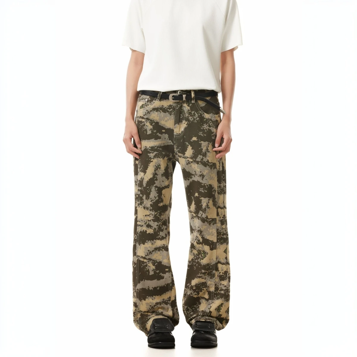 

Summer American Street Desert Camouflage Loose Men's Women's Casual Pants Cleanfit Flared Long Trousers Youth Trendy Style