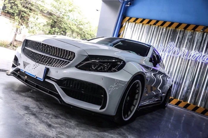 

Подходит для Mercedes-Benz C-Class 14-20 W205, модифицированный PriorDesign, широкий корпус, большая объемная передняя планка и задняя планка крыльев