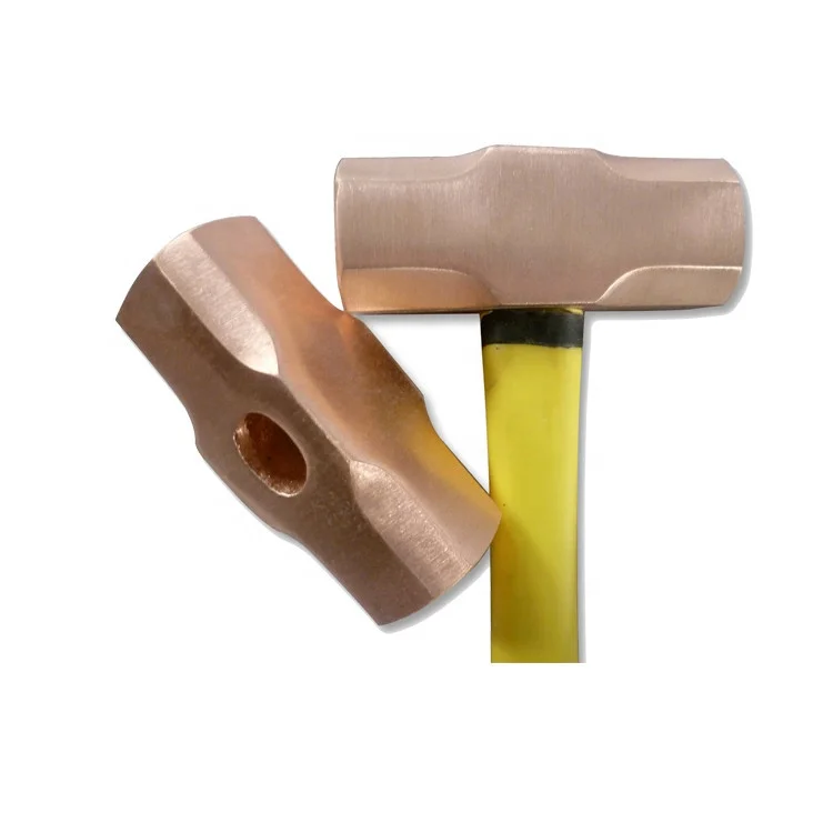 3LB ,copper hammer sledge octagonal hammer with rubber handle safety hand tools , non sparking anti corrosion