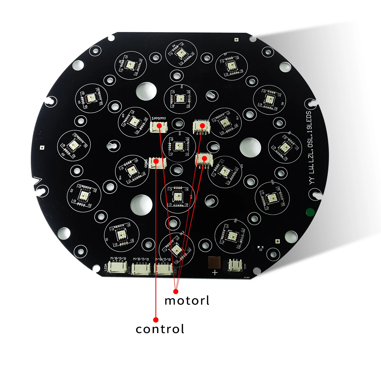 Professional Moving Head Light 19x12w 19x15w RGBW Wash/Zoom DMX512 LED Board for 19x12w 19x15w Zoom Moving Head Light