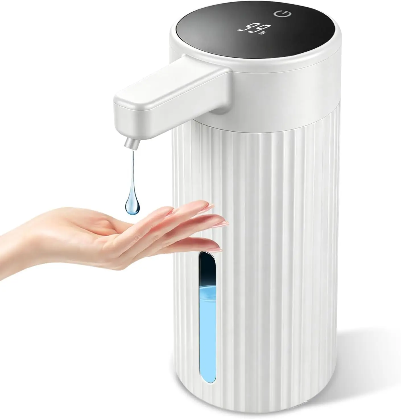 Automatic Liquid Soap Dispenser Touchless, USB Rechargeable Hand Soap Dispenser, 4-Level Adjustable, 14.2oz/420mL, IPX5, Compati