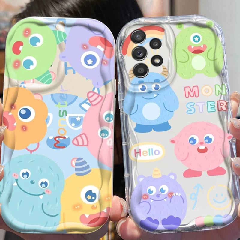 Monster Power Company Cartoon For Samsung A55 A54 A53 A52 A35 A34 A33 A32 A25 A24 A23 A22 A21S A15 A13 A14 5G Wave Oil Funda